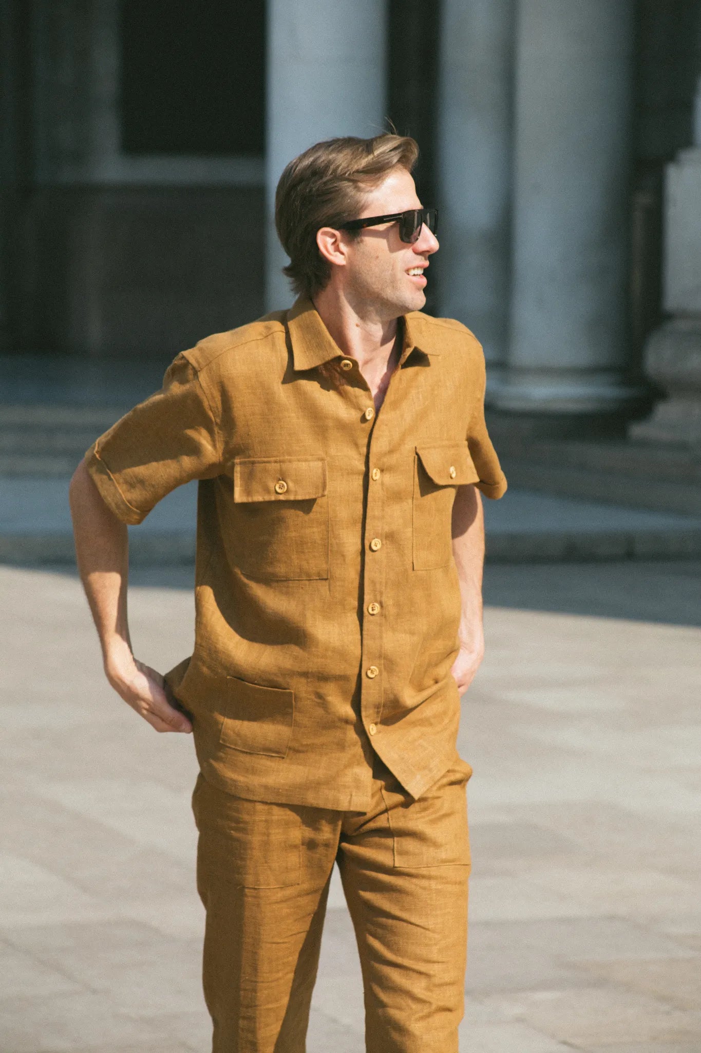 Triple Pocket Safari Shirt Men