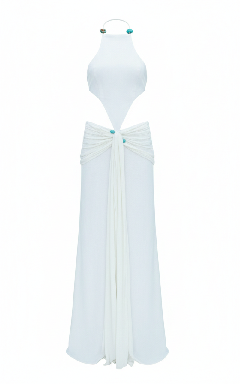 Claudia cut Out White Dress