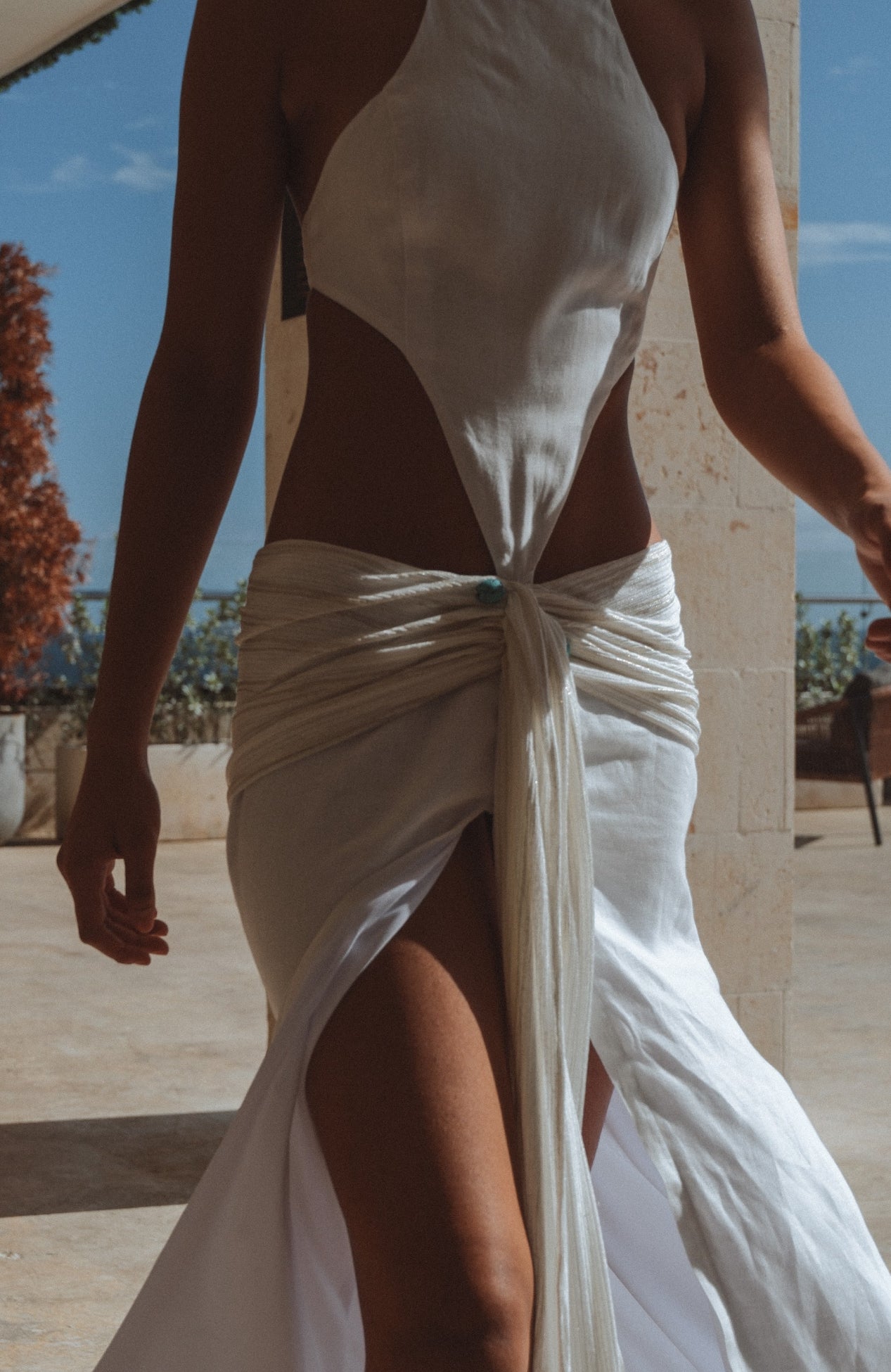 Claudia cut Out White Dress