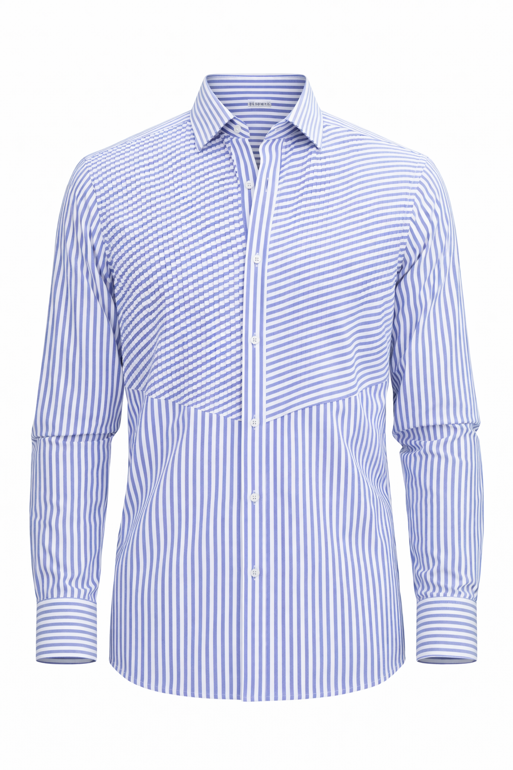 Triangle Stripes Pleated Shirt