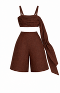 Linen Long Shorts Set