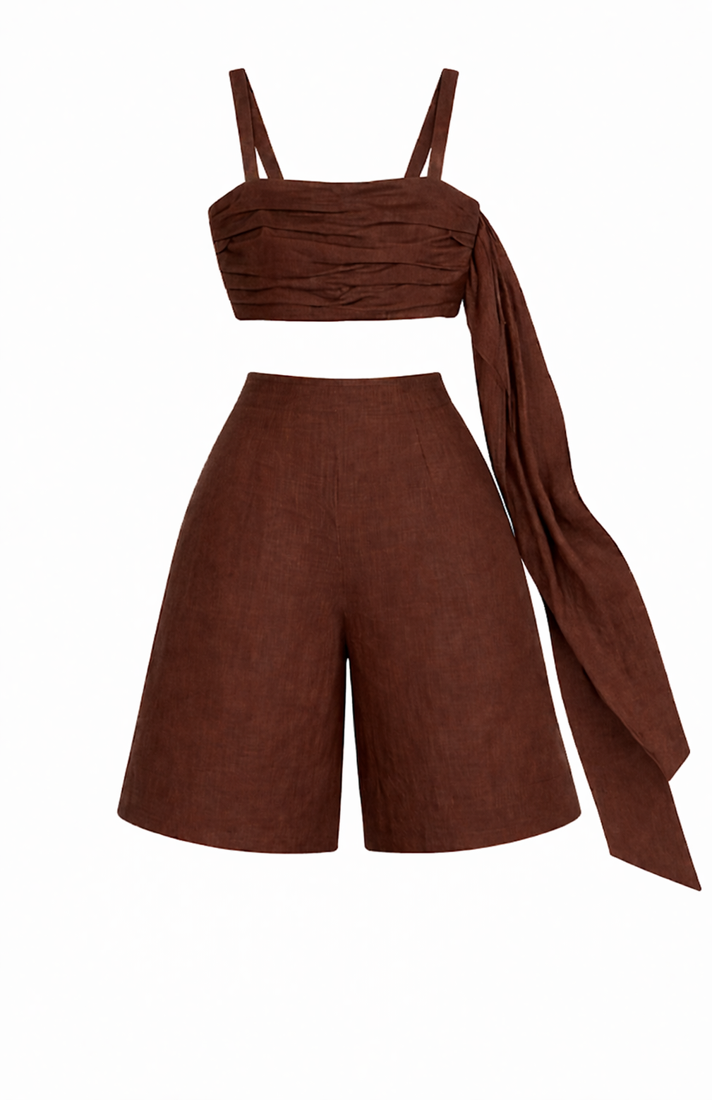 Linen Long Shorts Set