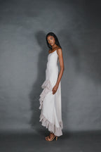Cataleya High and Low Ruffles Linen Dress