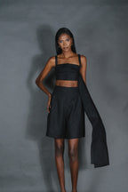 Linen Long Shorts Set