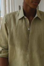 Triangle Tux Pleated Shirt