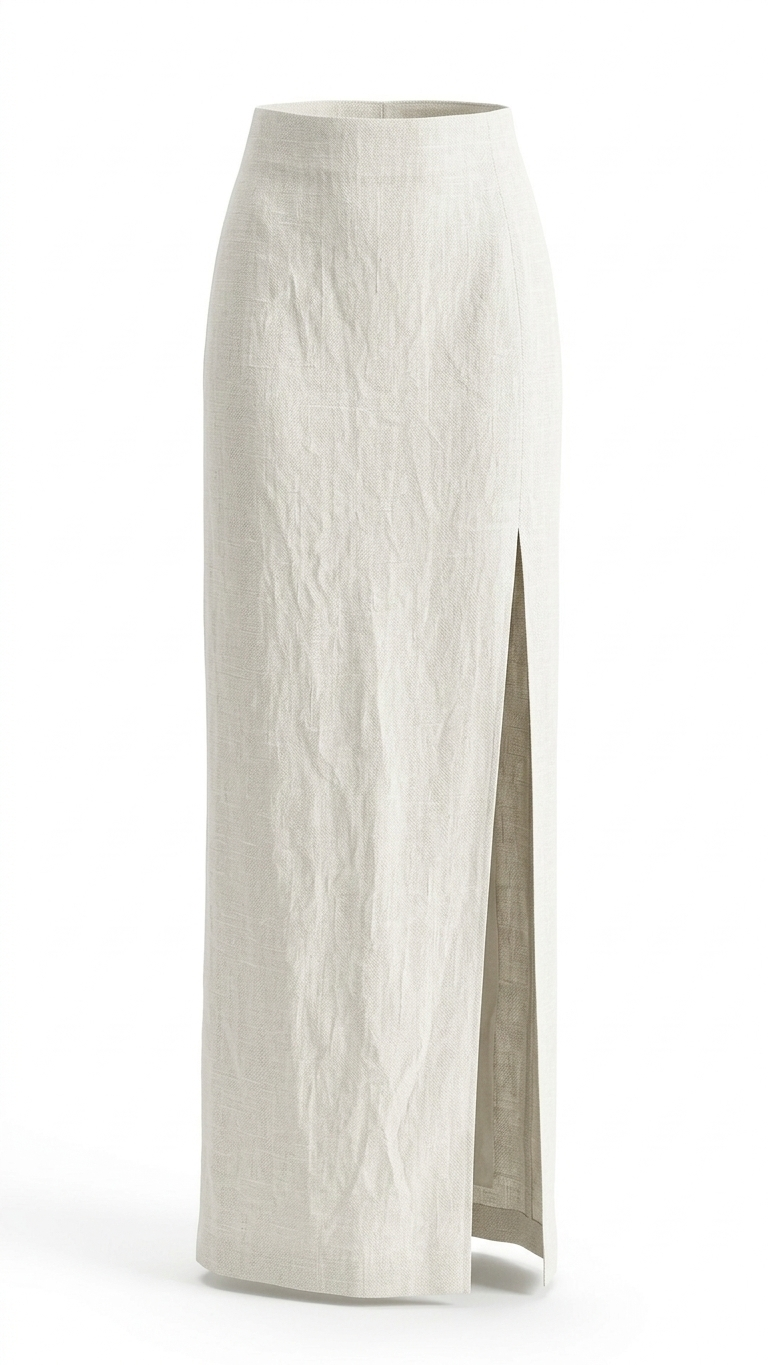 Maxi Linen Slit Skirt