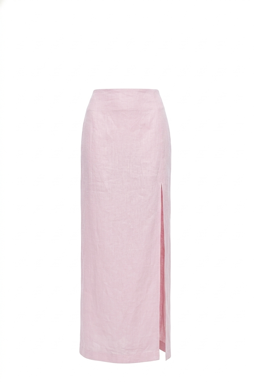 Maxi Linen Slit Skirt