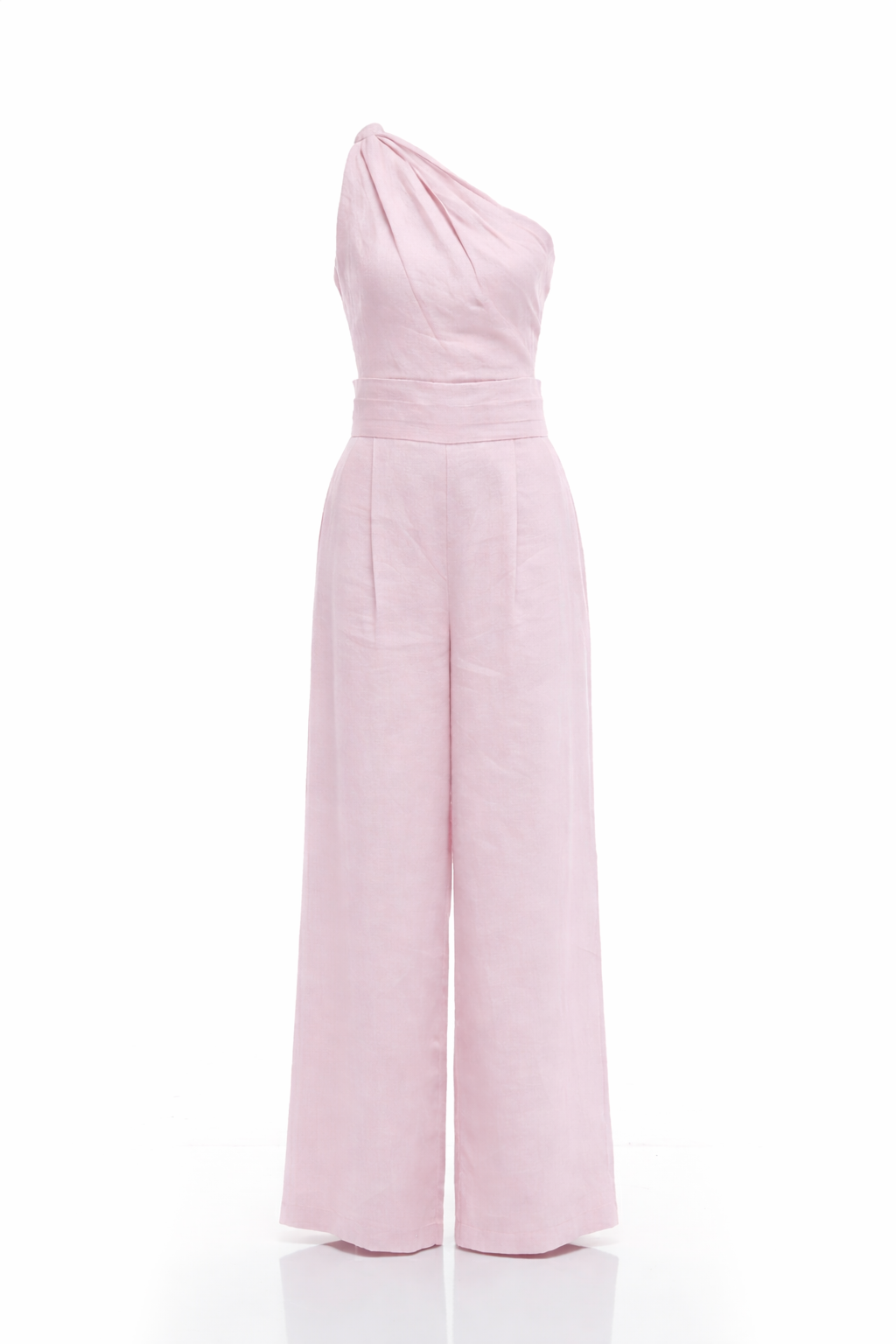 Athena One Shoulder Draped Linen Set