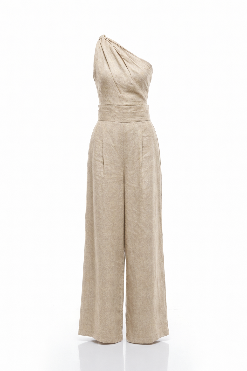 Athena One Shoulder Draped Linen Set