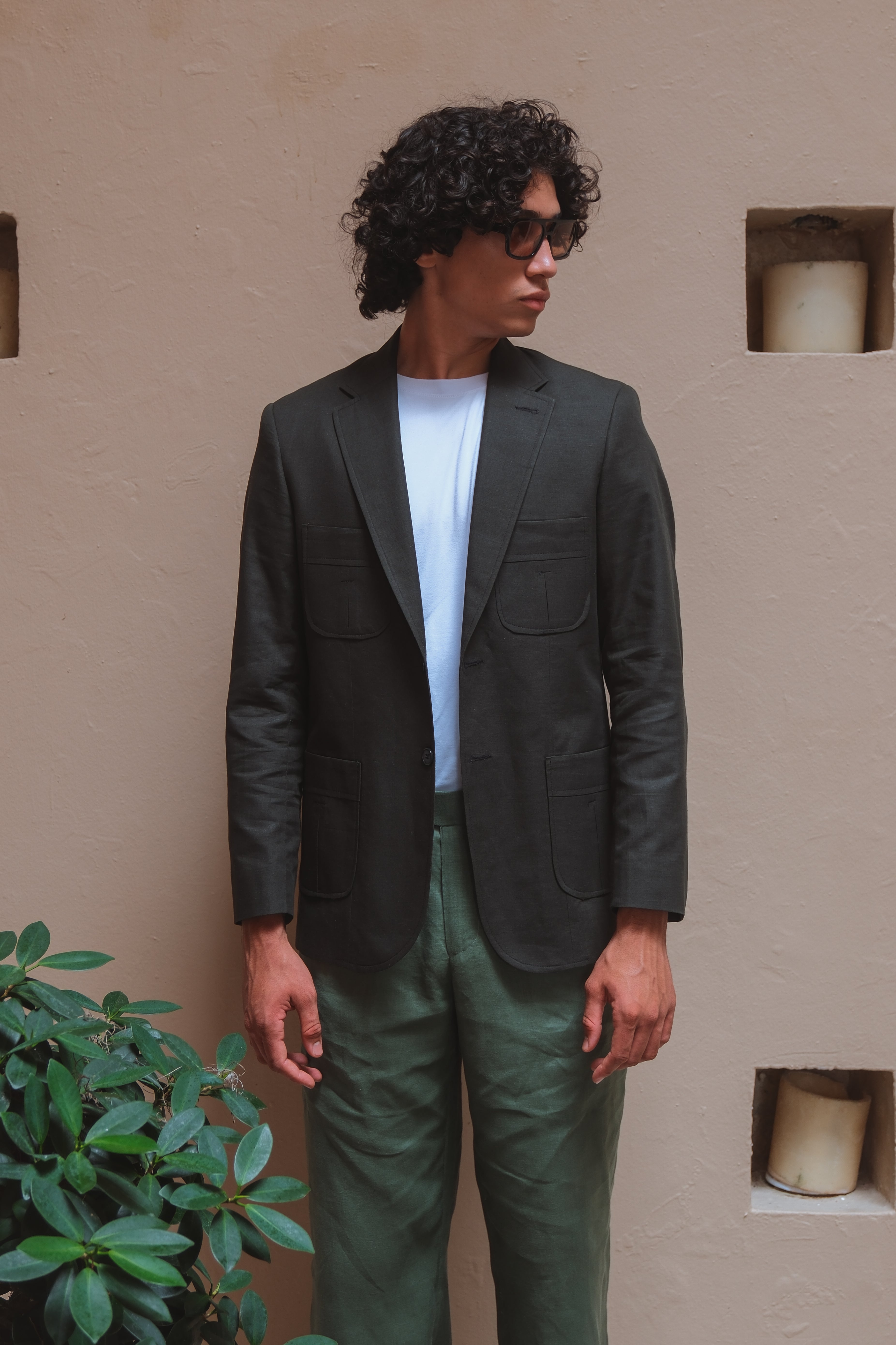 Triple Pocket Casual Linen Blazer