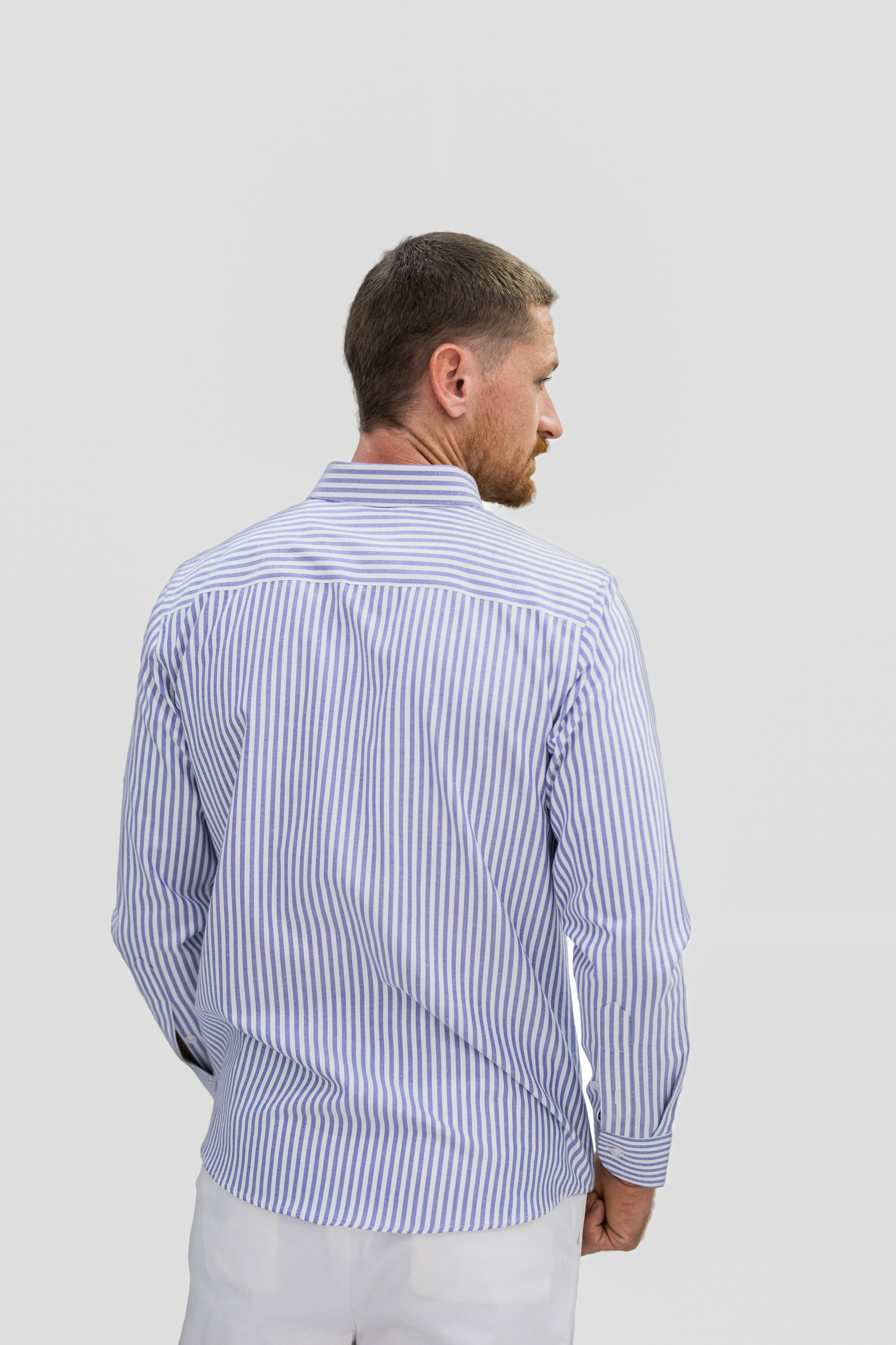 Triangle Stripes Pleated Shirt
