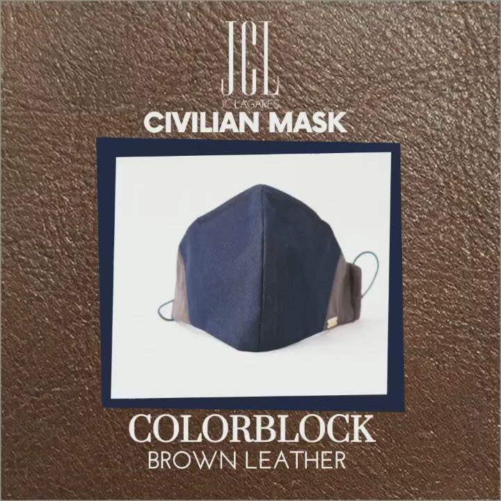 Navy and Brown Leather Mask