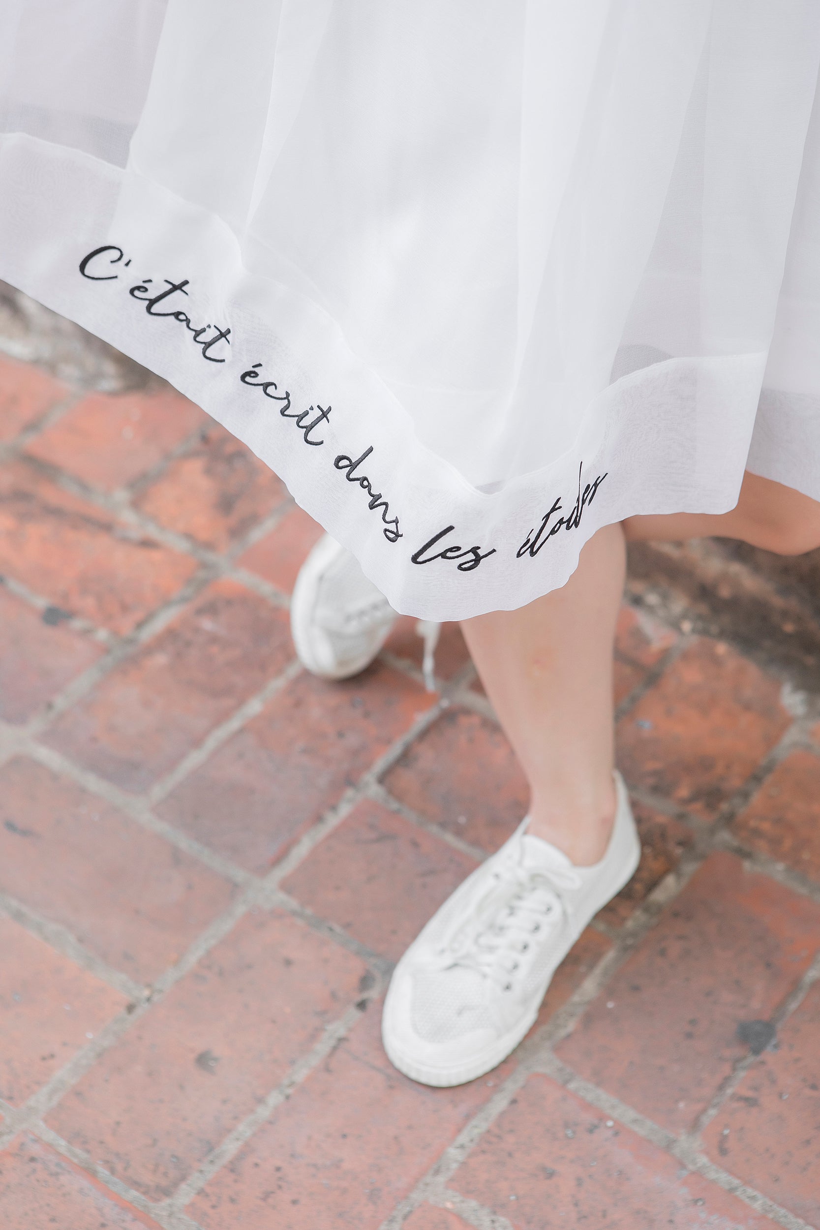 Organza Quote Embroidery Skirt-JC Lagares official website | JCL.